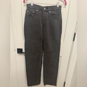 Meshki Charcoal Denim Straight Leg Jeans